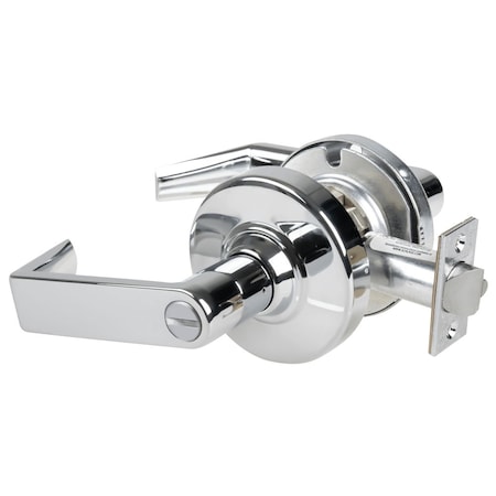 Schlage Grade 2 Privacy Cylindrical Lock with Field Selectable Vandlgard, Rhodes Lever, Non-Keyed, Bright Ch ALX40 RHO 625